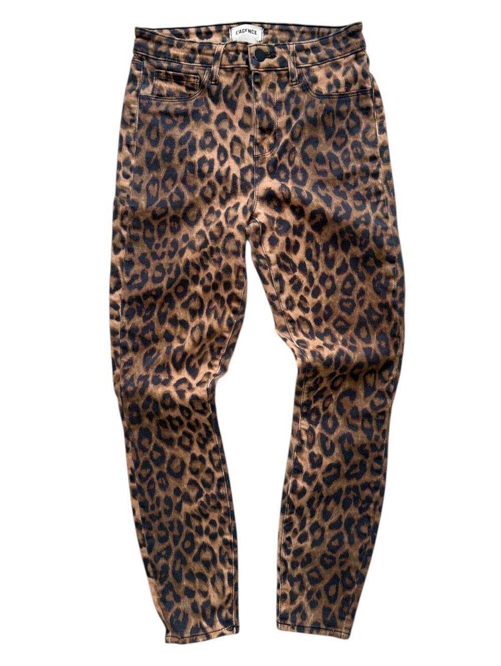 L’AGENCE Leopard Cheetah Printed Ankle Skinny Jean Size 25 High Rise Stretch